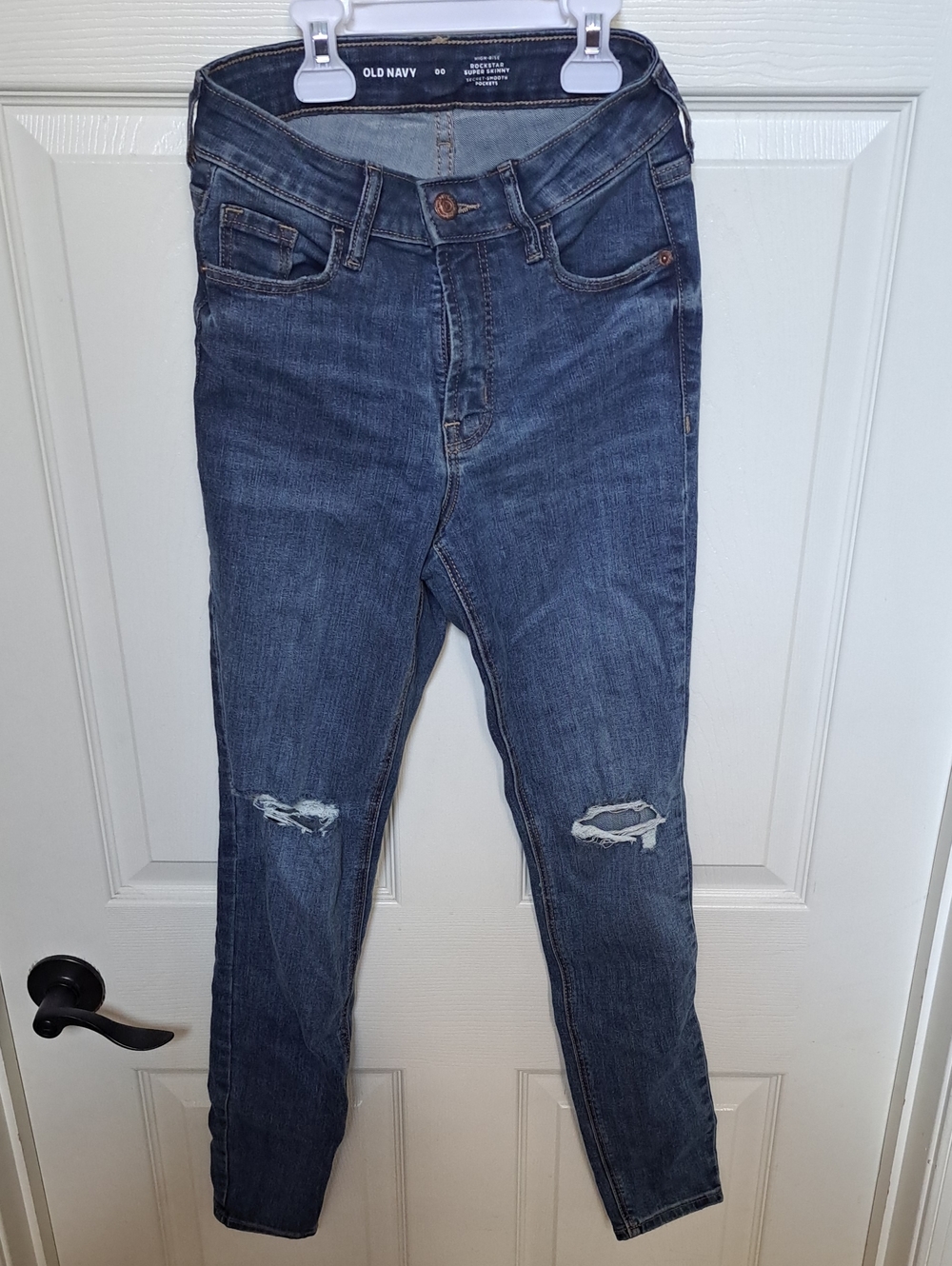 Old Navy Blue Skinny Jeans with Knee Rips